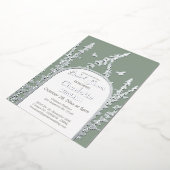 ガーデエレガントン葉ス蝶ブライダルシャワー 箔招待状 (回転した状態)