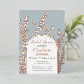 ガーデエレガントン葉ス蝶ブライダルシャワー 箔招待状 (立ち正面)