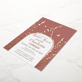 ガーデエレガントン葉ス蝶ブライダルシャワー 箔招待状 (回転した状態)