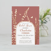 ガーデエレガントン葉ス蝶ブライダルシャワー 箔招待状 (立ち正面)