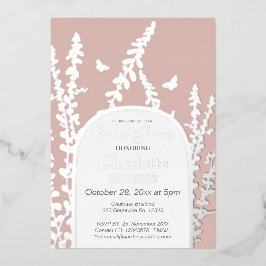 ガーデエレガントン葉ス蝶ブライダルシャワー 箔招待状