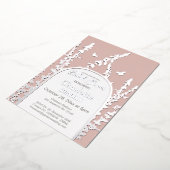 ガーデエレガントン葉ス蝶ブライダルシャワー 箔招待状 (回転した状態)