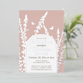 ガーデエレガントン葉ス蝶ブライダルシャワー 箔招待状 (立ち正面)