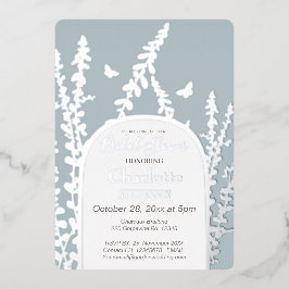 ガーデエレガントン葉ス蝶ブライダルシャワー 箔招待状