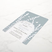 ガーデエレガントン葉ス蝶ブライダルシャワー 箔招待状 (回転した状態)