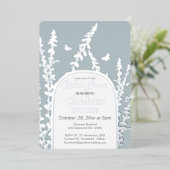 ガーデエレガントン葉ス蝶ブライダルシャワー 箔招待状 (立ち正面)