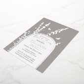 ガーデエレガントン葉ス蝶ブライダルシャワー   箔招待状 (回転した状態)