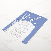 ガーデエレガントン葉ス蝶ブライダルシャワー 箔招待状 (回転した状態)