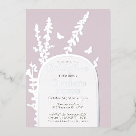 ガーデエレガントン葉ス蝶ブライダルシャワー 箔招待状