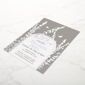 ガーデエレガントン葉ス蝶ブライダルシャワー 箔招待状 (回転した状態)