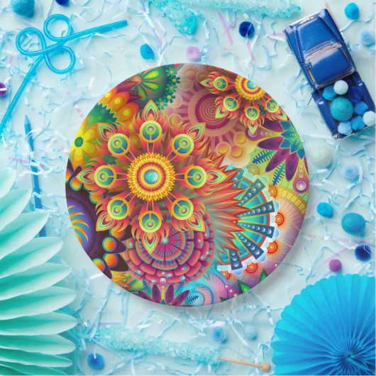 ガーデサイケデリックンパーソナライズされた ペーパープレート (パーティー)