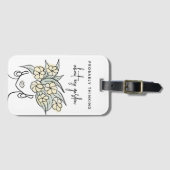 ガーデナお洒落イエローボホフローラかわいい植物 ラゲッジタグ (正面横)