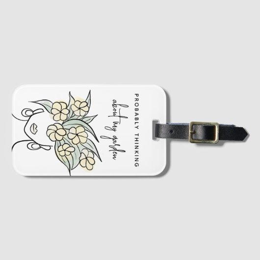 ガーデナお洒落イエローボホフローラかわいい植物 ラゲッジタグ (正面横)