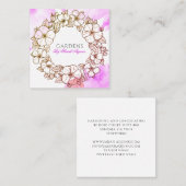 ガーデナーまたはフローリストフローラリース水色洗剤 スクエア名刺 (正面/裏面)