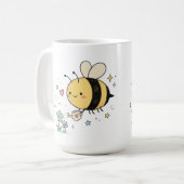  ガーデナーを応援するミツバチと野の花  コーヒーマグカップ (正面左)