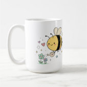  ガーデナーを応援するミツバチと野の花  コーヒーマグカップ (左)