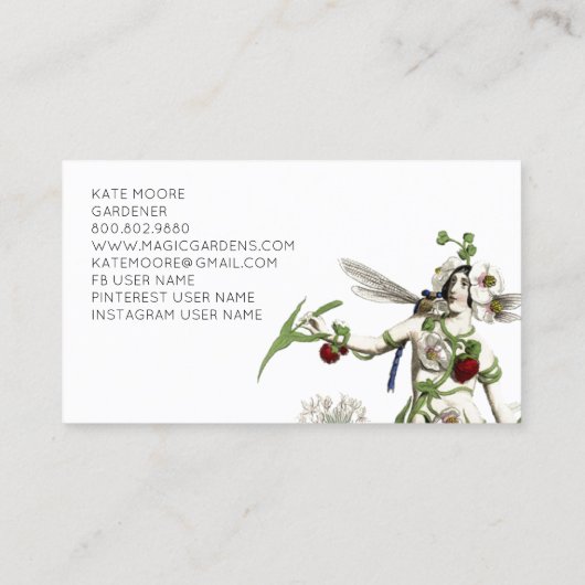 ガーデナーエンチャント妖精の池 名刺 (裏面)