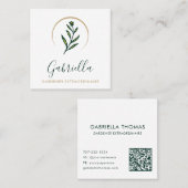 ガーデナーカスタムフローラロゴQRコード スクエア名刺 (正面/裏面)