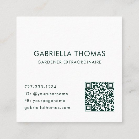 ガーデナーカスタムフローラロゴQRコード スクエア名刺 (裏面)