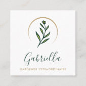 ガーデナーカスタムフローラロゴQRコード スクエア名刺 (正面)
