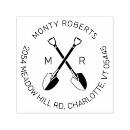 ガーデナークロススペードロゴラウンド差出人住所 セルフインキングスタンプ