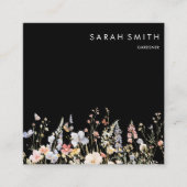 ガーデナーサマー数々のカラーのワイルドフラワーQRコード スクエア名刺 (正面)