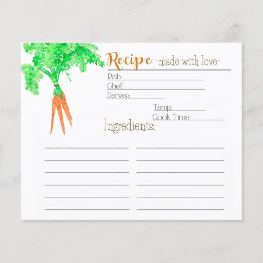 ガーデナーズニンジンレシピカード (正面)