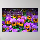 ガーデナーズプー魅力的スト引用文明るいパンジー ポスター (正面)