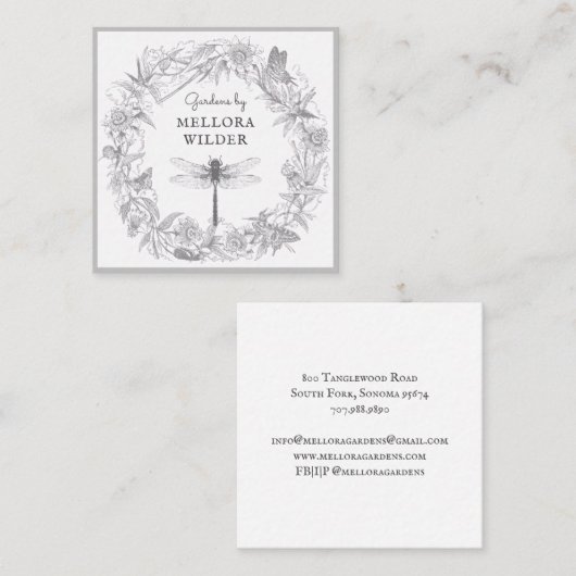 ガーデナードラゴンフライフローラ名刺 スクエア名刺 (正面/裏面)