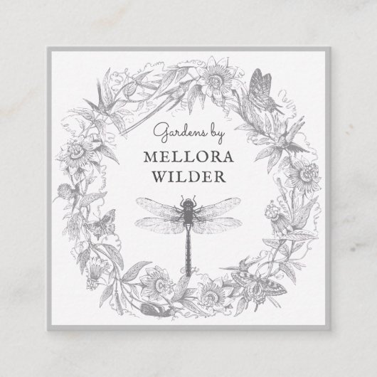 ガーデナードラゴンフライフローラ名刺 スクエア名刺 (正面)