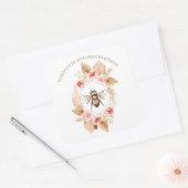 ガーデナーハニービーと赤面ピンクとフローラ スクエアシール (封筒)