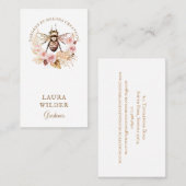 ガーデナーハニービー赤面ピンククリームフローラ 名刺 (正面/裏面)