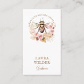 ガーデナーハニービー赤面ピンククリームフローラ 名刺 (正面)