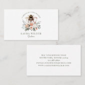 ガーデナーハニービー赤面ピーチピンクフローラブシン 名刺 (正面/裏面)