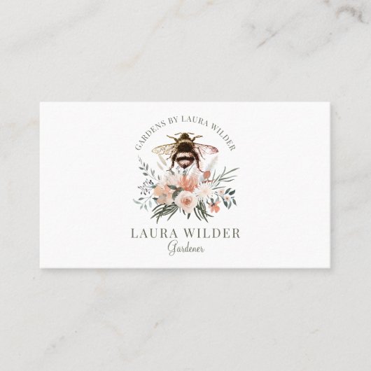 ガーデナーハニービー赤面ピーチピンクフローラブシン 名刺 (正面)