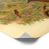 ガーデナーボーアーバードブラウンイエローヴィンテージプリント ポスター (角)