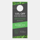 ガーデナーモダン造園低木ロゴダークグレー ドアノブサイン (正面)