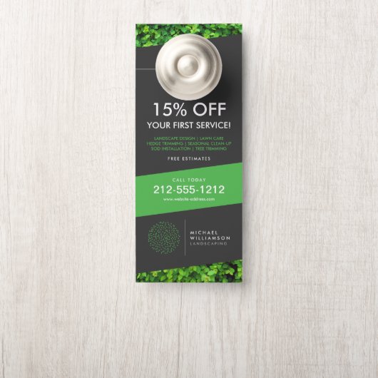 ガーデナーモダン造園低木ロゴダークグレー ドアノブサイン (ノブ)