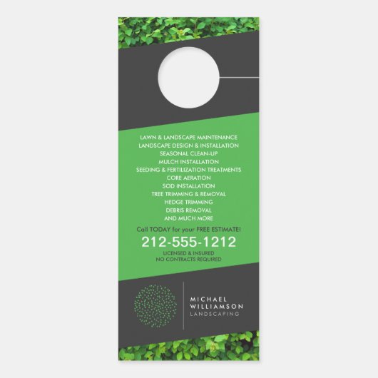 ガーデナーモダン造園低木ロゴダークグレー ドアノブサイン (裏面)