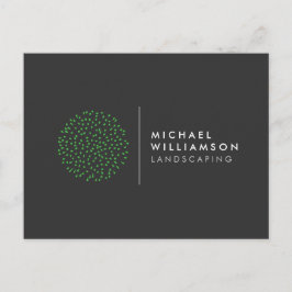 ガーデナーモダン造園低木ロゴダークグレー ポストカード