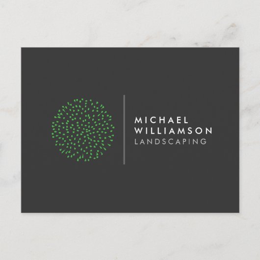 ガーデナーモダン造園低木ロゴダークグレー ポストカード (正面)