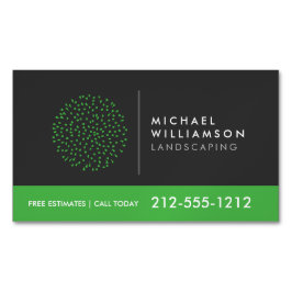 ガーデナーモダン造園低木ロゴダークグレー マグネット名刺