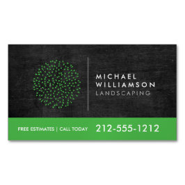 ガーデナーモダン造園低木ロゴブラックウッド マグネット名刺