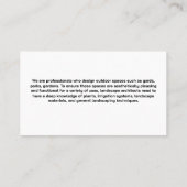 ガーデナーモーニングローン | 横 名刺 (裏面)