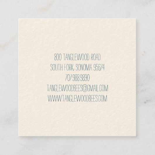 ガーデナーランドシャープウォーターカラーグリーン スクエア名刺 (裏面)