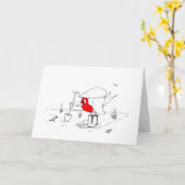 ガーデナーロビン カード (黄色い花)