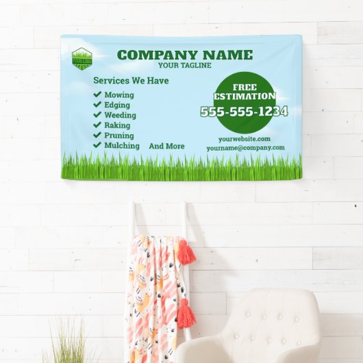 ガーデナー気に芝生と保守用バナー 横断幕 (インサイチュ)