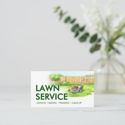 ガーデナー気に芝生及びメンテナンスの名刺 名刺 (スタンド正面)