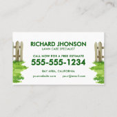 ガーデナー気に芝生及びメンテナンスの名刺 名刺 (裏面)