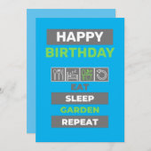ガーデナー誕生日カード食べ-スリープガーデンリピート (正面/裏面)